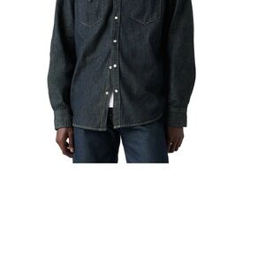 Levis Men's Dark Blue Denim Shirt - The Western